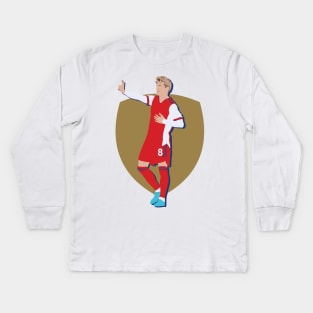 Martin Odegaard Arsenal No. 8 Collage Kids Long Sleeve T-Shirt